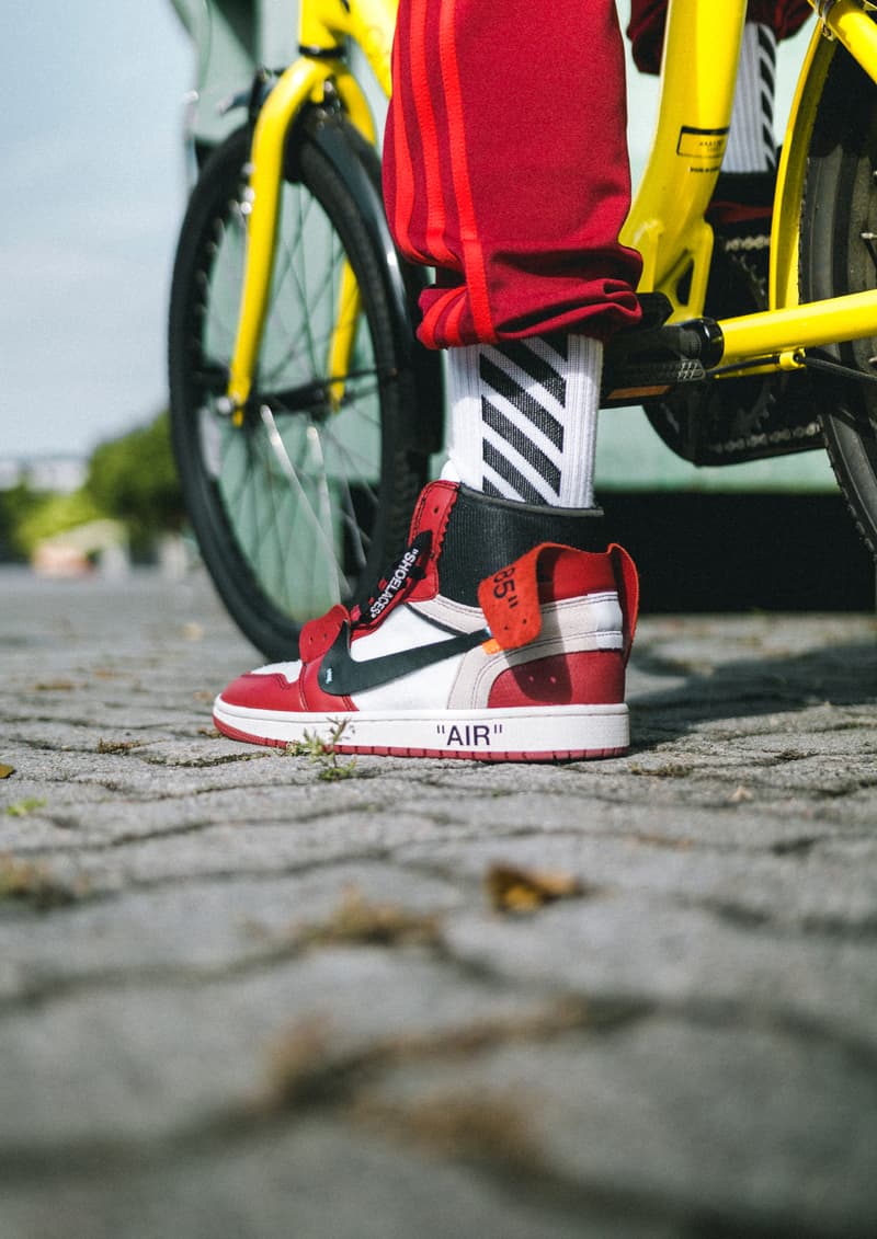 jordan 1 off white on feet