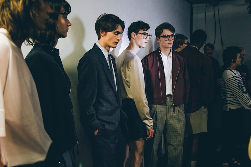 Backstage at E. Tautz's 2018 Spring/Summer London Fashion Week