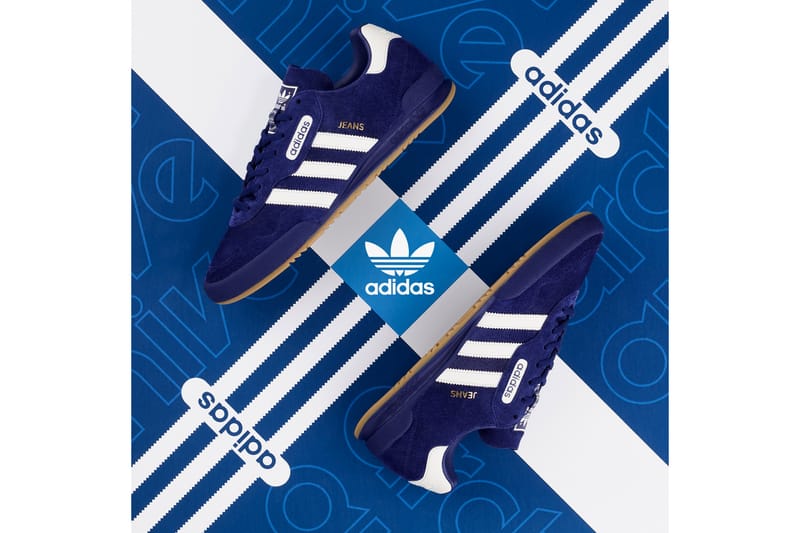 Adidas navy & hotsell pl blue jeans trainers