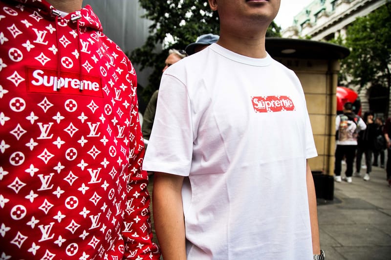 Lv x hot sale supreme shirt