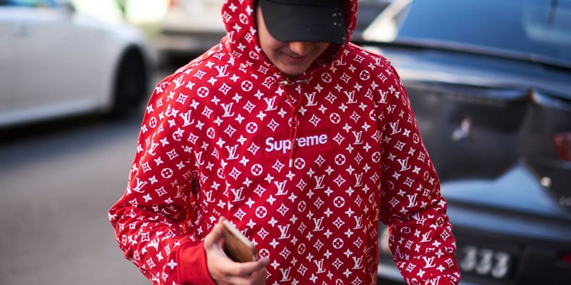 Lv x supreme on sale sweater