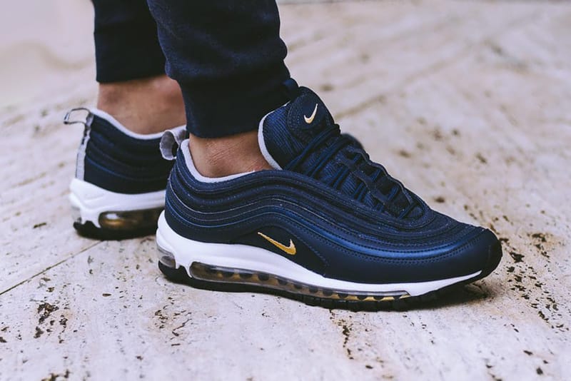 Nike Air Max 97 Navy Black Grey On Feet Look Hypebeast