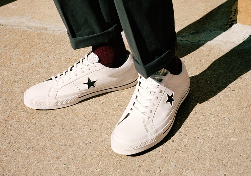 Leather one cheap star converse