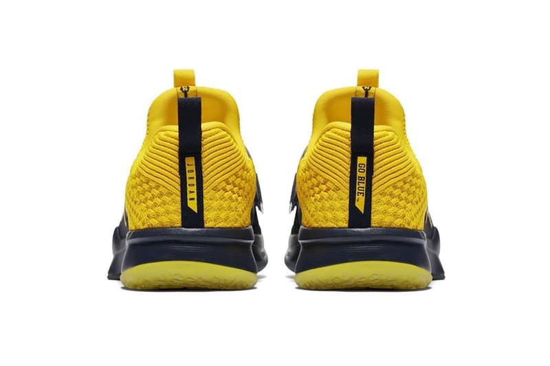 jordan university of michigan football trainer 2 flyknit training shoes