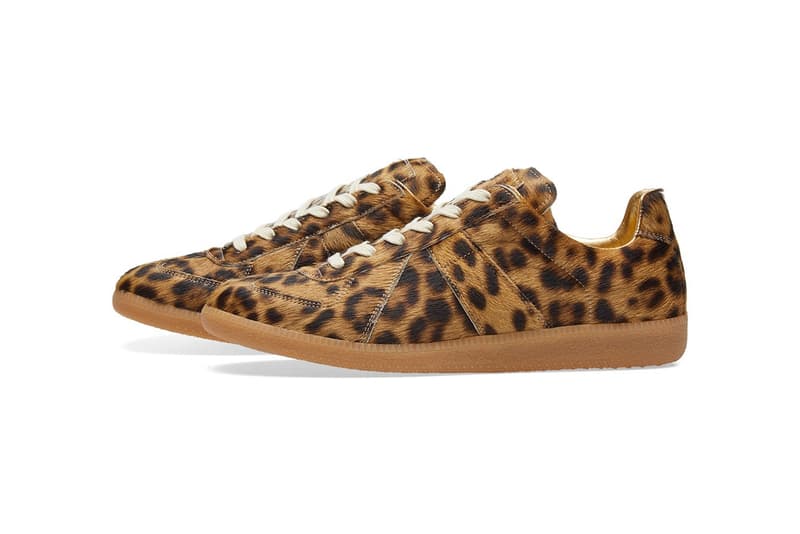 Sandales MM6 Maison Martin Margiela - Imprimé Léopard Holographique - Cuir Noir - Taille 8 US - Occasion