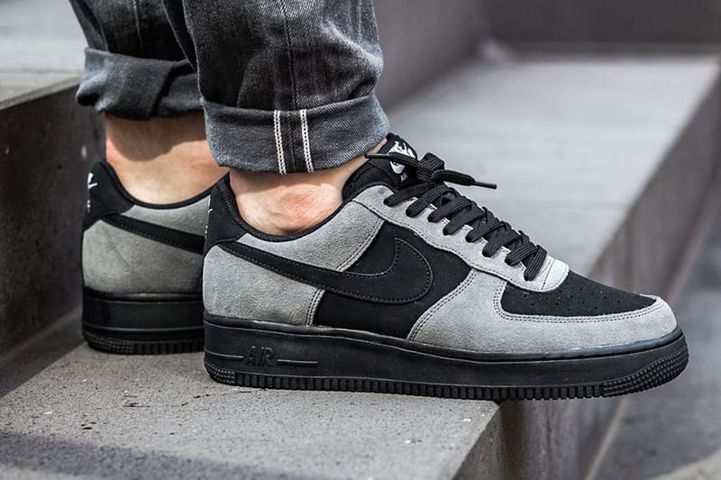Nike Air Force 1 Low Black and Grey Suede | Hypebeast