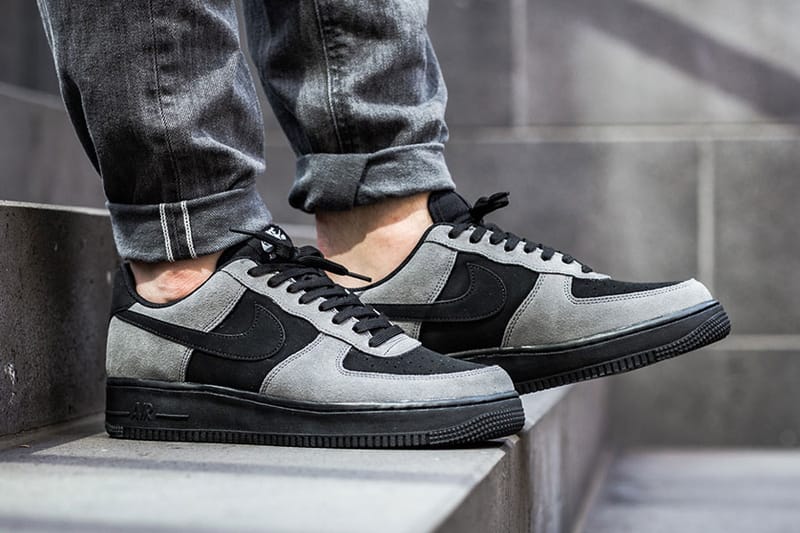 Nike Air Force 1 Low Black and Grey Suede Hypebeast