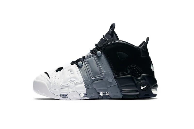 Black grey and on sale white air uptempo