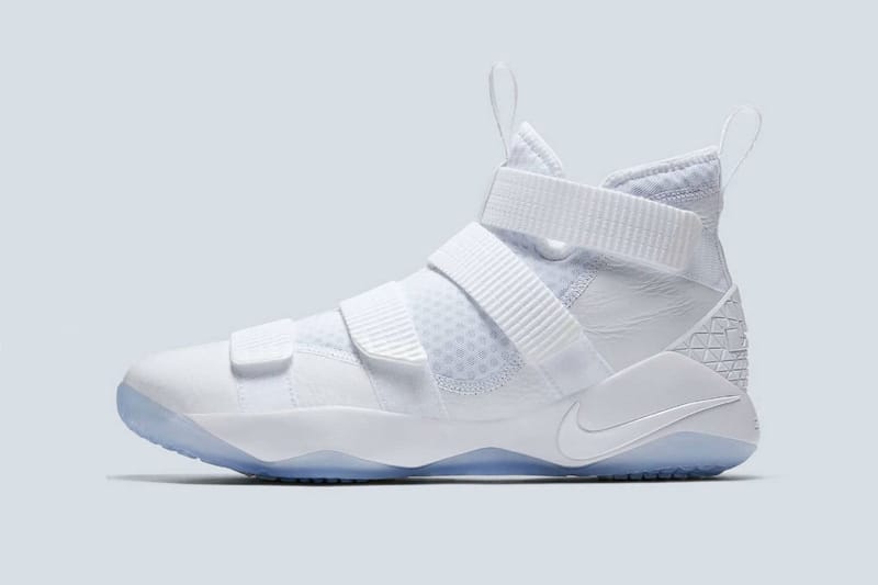 Nike LeBron Soldier 11 Triple White Straps Hypebeast