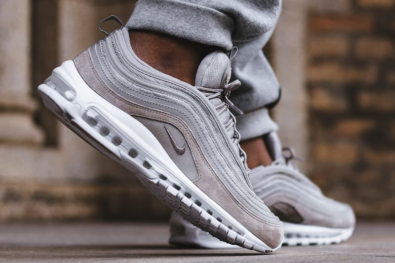 air max 97 wolf grey on feet