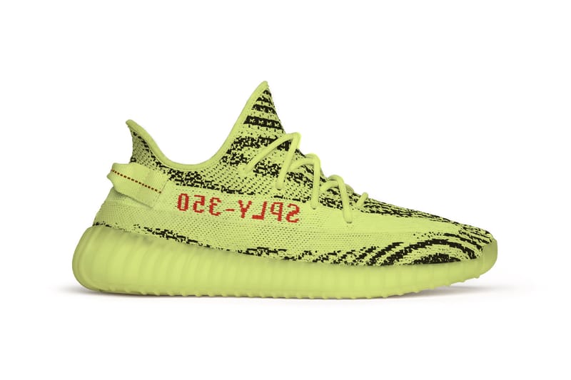 Adidas yeezy boost 350 v2 shop semi frozen yellow on feet