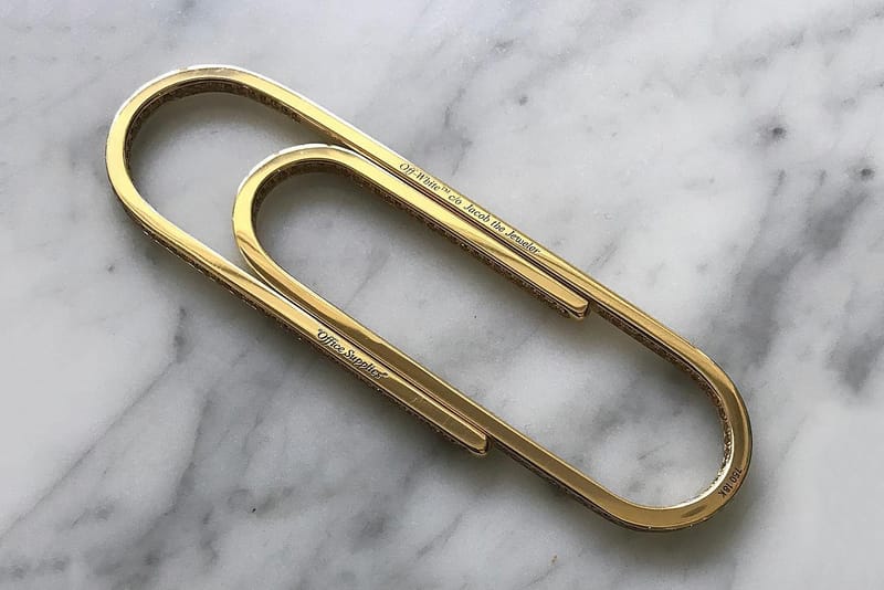 Virgil Abloh Gold Paper Clip Jacob the Jeweler Hypebeast