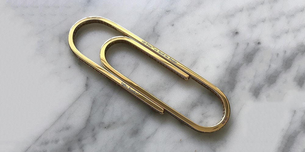 Virgil Abloh Gold Paper Clip Jacob the Jeweler Hypebeast