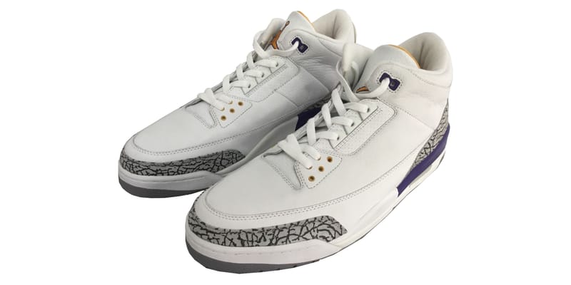 Jordan 3 lakers best sale