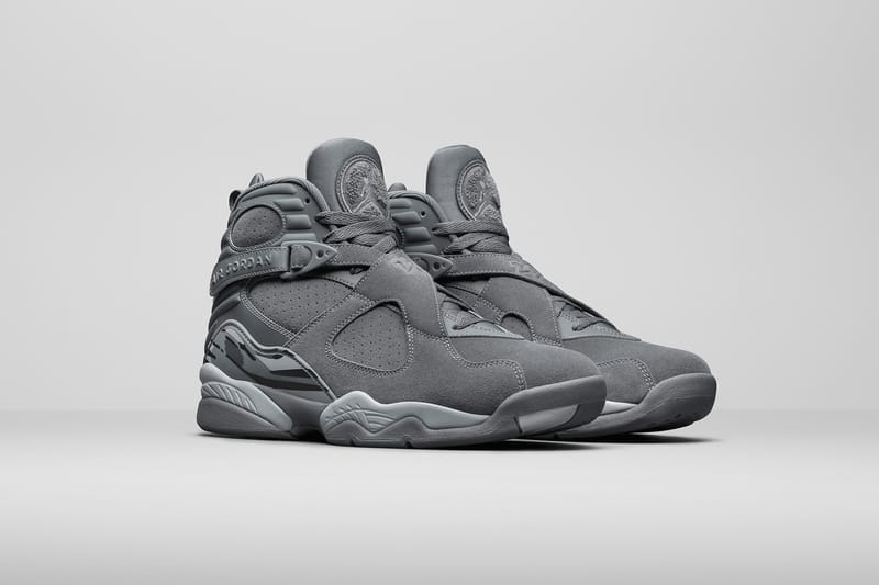 Jordan 8 cheap grey and black