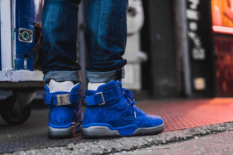 Blue patrick ewing store shoes