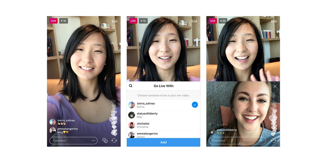 Instagram добавляет инструмент совместного ведения разделенного экрана к функции прямой трансляции