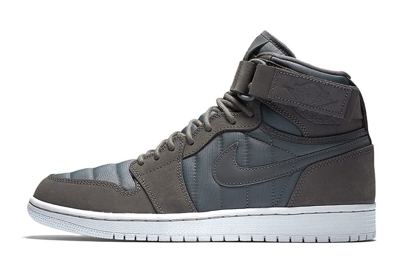 Grey jordans hot sale with strap