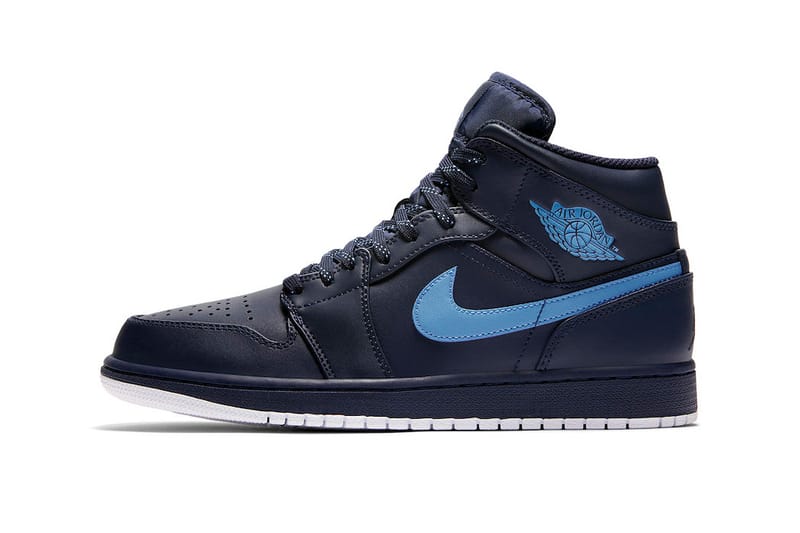 Air jordan 1 hot sale mid obsidian university blue