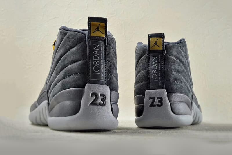 black and grey jordan 12