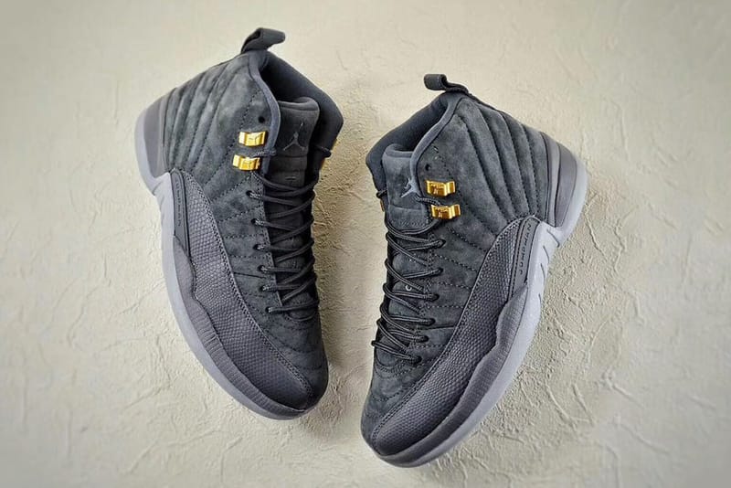 Jordan 12 grey and hot sale gold