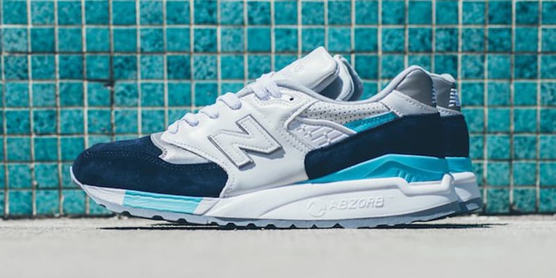 New balance 998 hot sale branco e azul