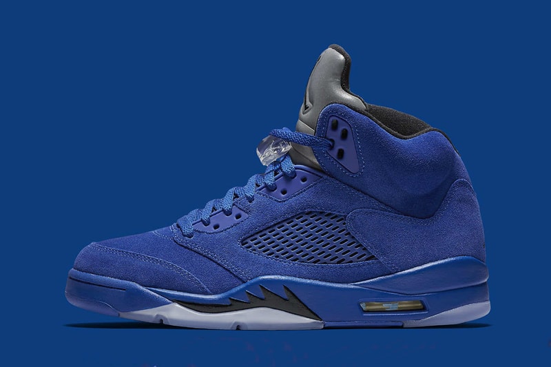 Jordan 5 suede store blue