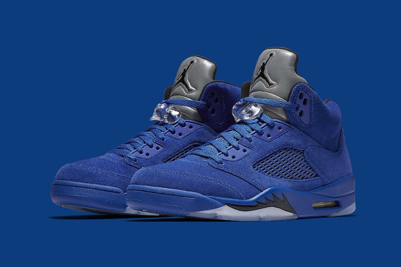 Blue suede best sale jordan 5