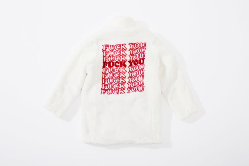 HYSTERIC GLAMOUR Fuck You Faux Fur Coat - fall winter 2017 - Supreme