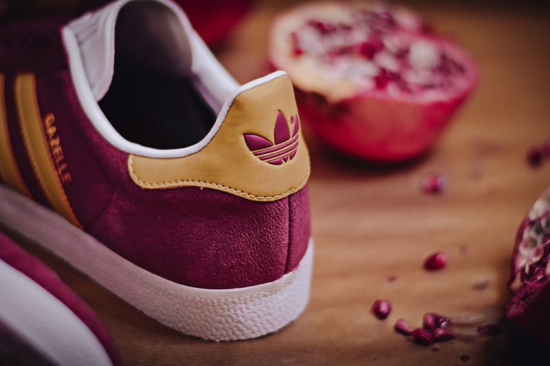 Adidas burgundy hot sale gazelle trainers