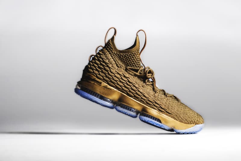 LeBron James Custom Gold Nike LeBron 15s | HYPEBEAST