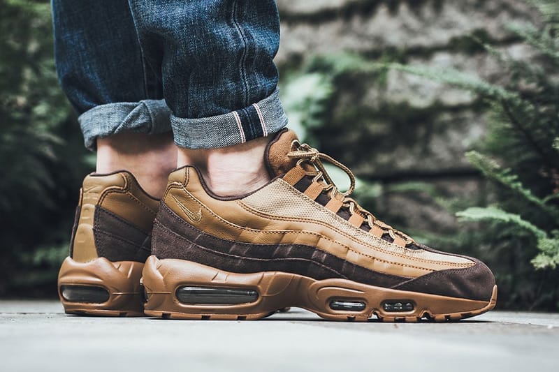 Air max 95 wheat on feet sale