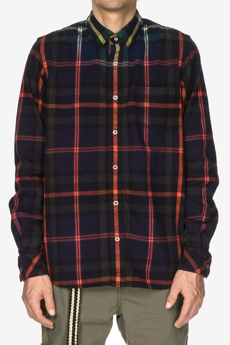 sacai Fall/Winter 2017 Gradient Flannel Shirt | Hypebeast