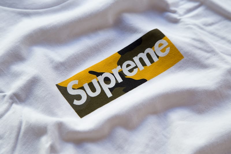 Supreme camo best sale box logo tee