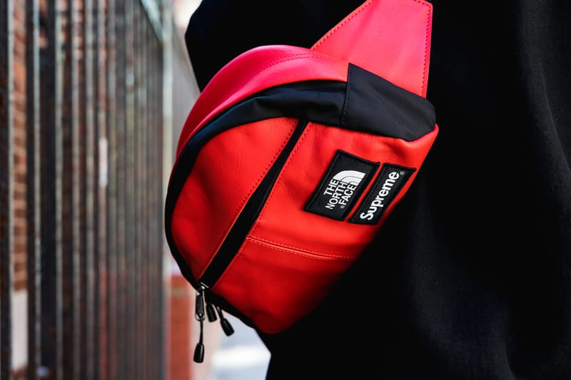 Supreme x north hot sale face waist bag