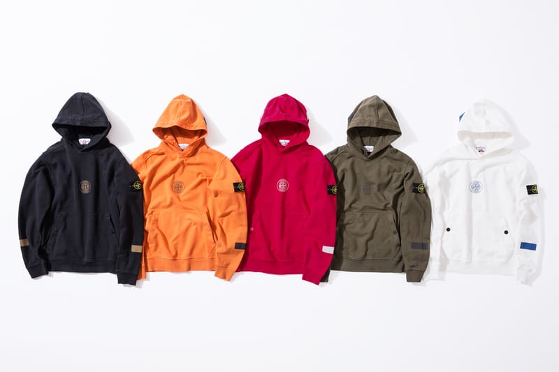 Hoodie stone island supreme sale