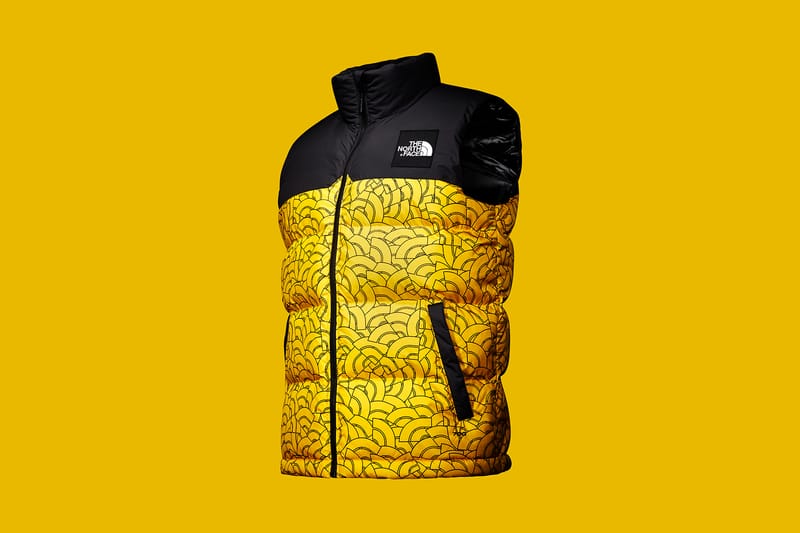 The north face 2024 nuptse yellow dome print