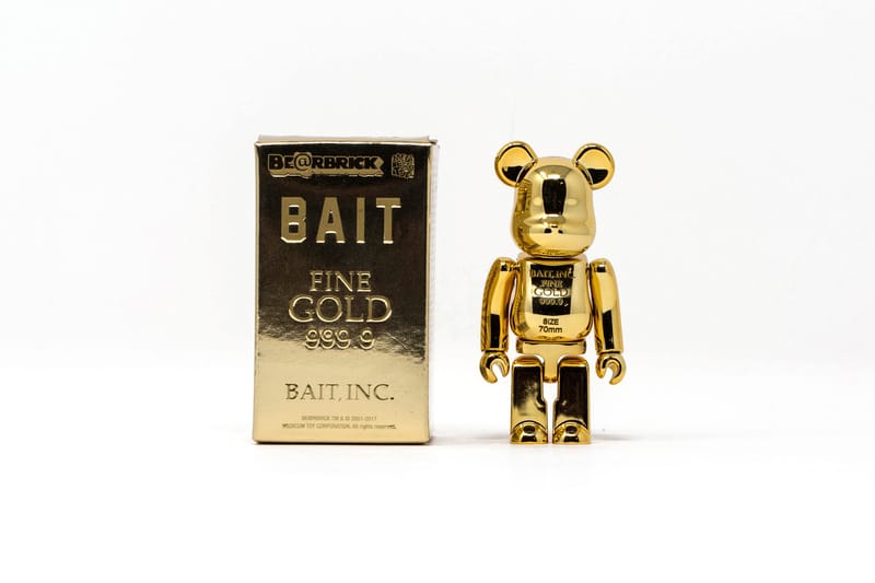 BAIT x Medicom Toy BEARBRICK GOLD BARS | Hypebeast