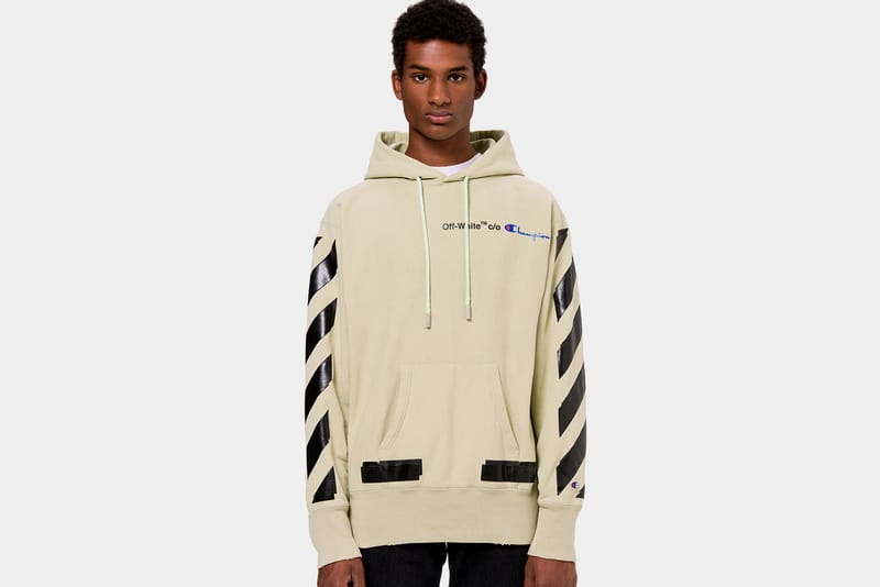 Off white cheap champion hoodie beige