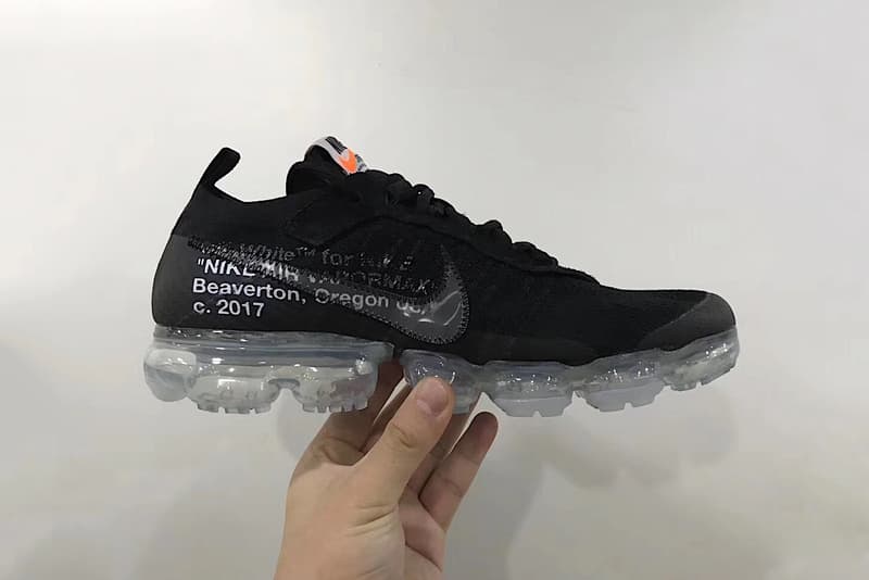 off white vapormax black with blue laces