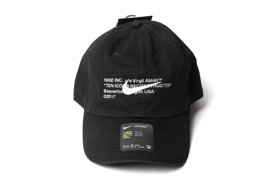 Virgil Abloh x Nike TEN ICONS RECONSTRUCTED Hat | Hypebeast