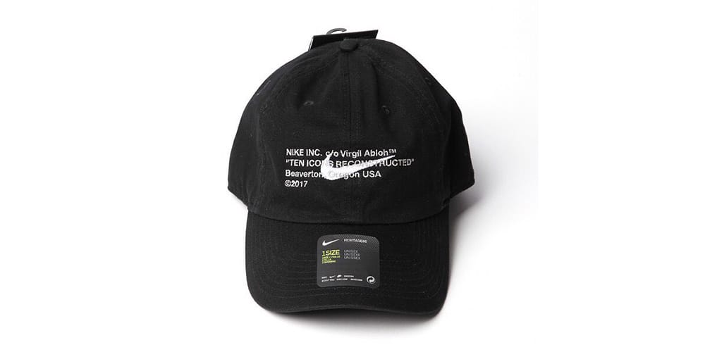 Virgil Abloh x Nike TEN ICONS RECONSTRUCTED Hat | Hypebeast