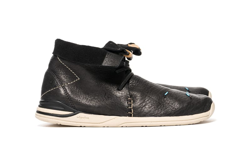 visvim Huron Moc Hi-Folk in Black deer leather | Hypebeast