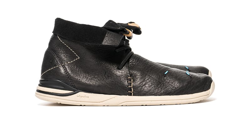 visvim Huron Moc Hi-Folk in Black deer leather | Hypebeast