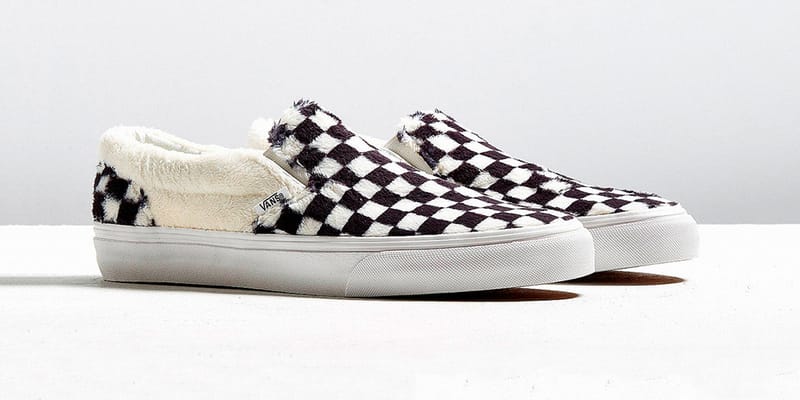 Vans fleece cheap slip on