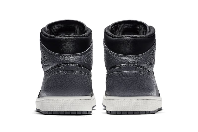 Nike air jordan 1 shop mid tumbled leather black grey