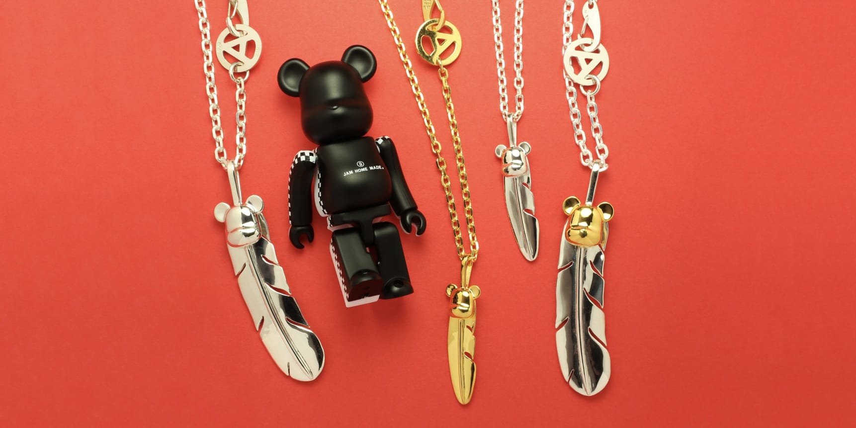 BE@RBRICK x JAM HOME MADE 20th Anniversary Feather Necklace 