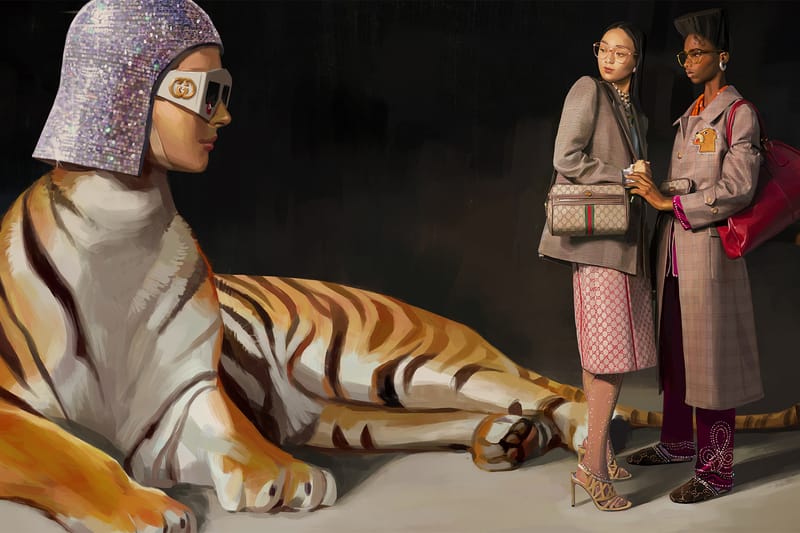 GUCCI2020FWコレクションモデル キャットプリント　レアモデル Gucci 2018 Spring/Summer 