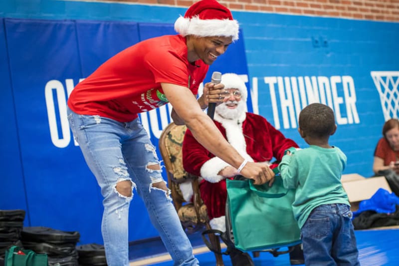 Russell Westbrook Gifts Kids With Jordan Gear Hypebeast