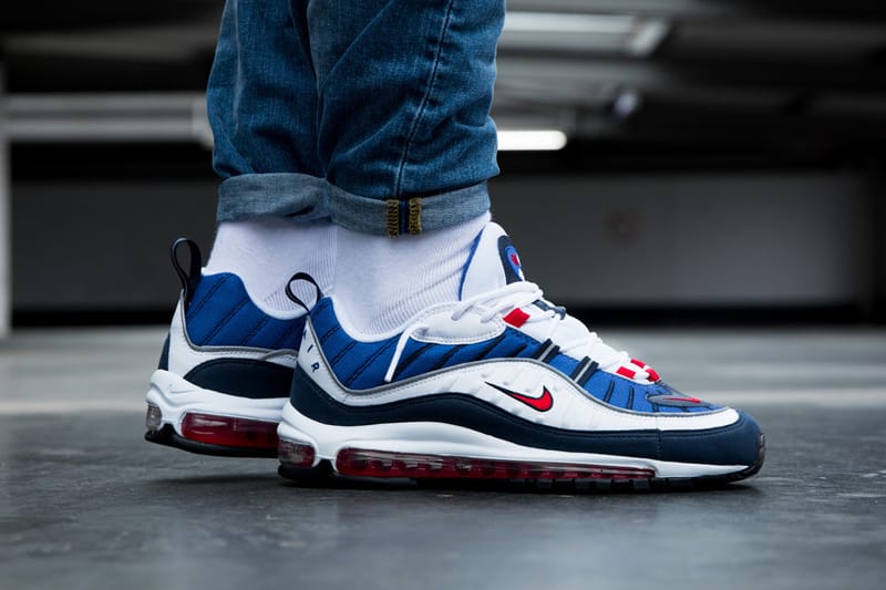 Air max 98 shop red on feet